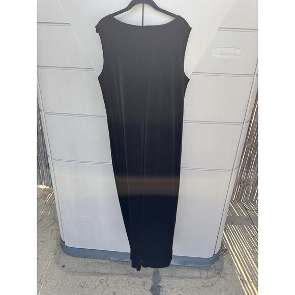 JM Collection Dress Women Black Velvet Sleeveless Tank Long Maxi Gown Elegant 1X - Picture 5 of 8